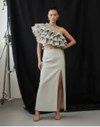 Ленен топ RUFFLE SAND