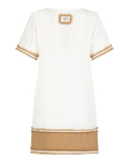 Ленена рокля WHITE AND CARAMEL