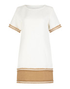Ленена рокля WHITE AND CARAMEL