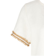 Ленена рокля WHITE AND CARAMEL