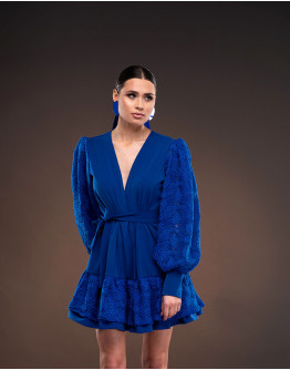 Къса рокля DEFTINA BLUE в син цвят