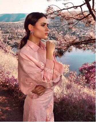 Розова ленена риза PALE PINK