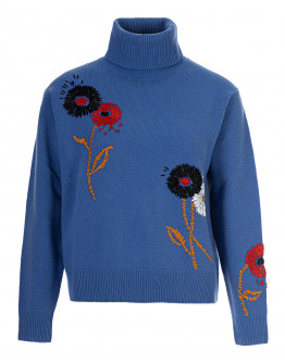 Пуловер FLOWERS BLUE